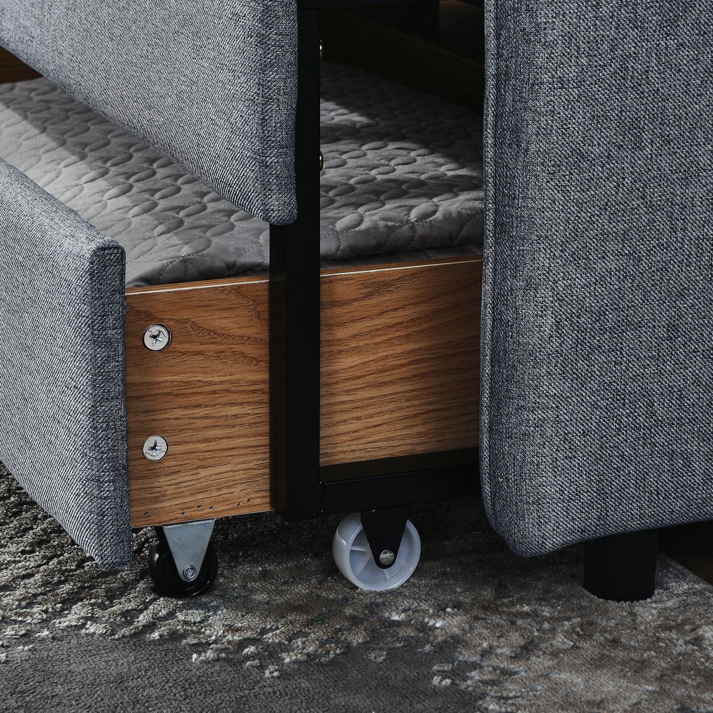 Daybed With Trundle And Storage Drawers, Flat Arms With Pocket - The Sleep Loft - Online Mattress Showroom NYC