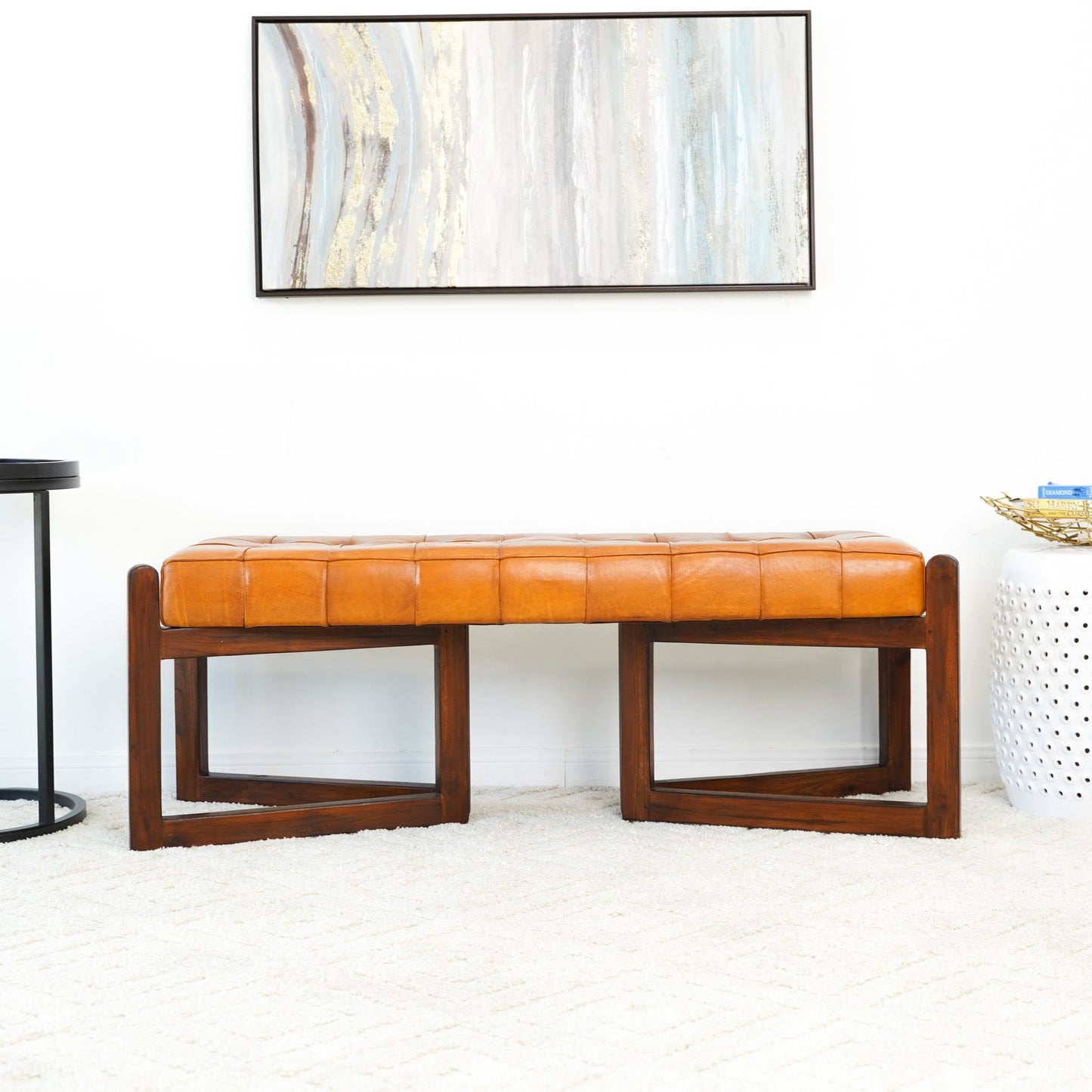 Riley - Bench - Brown / Rustic / Tan - The Sleep Loft - Online Mattress Showroom NYC