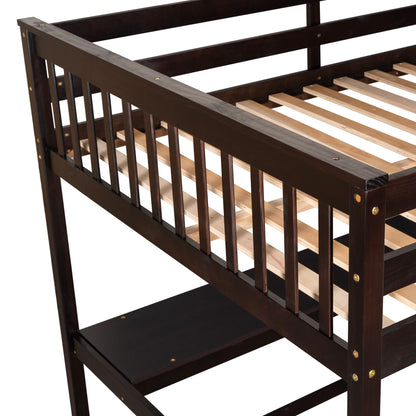 Loft Bed With Storage Shelves And Under Bed Desk - The Sleep Loft - Online Mattress Showroom NYC