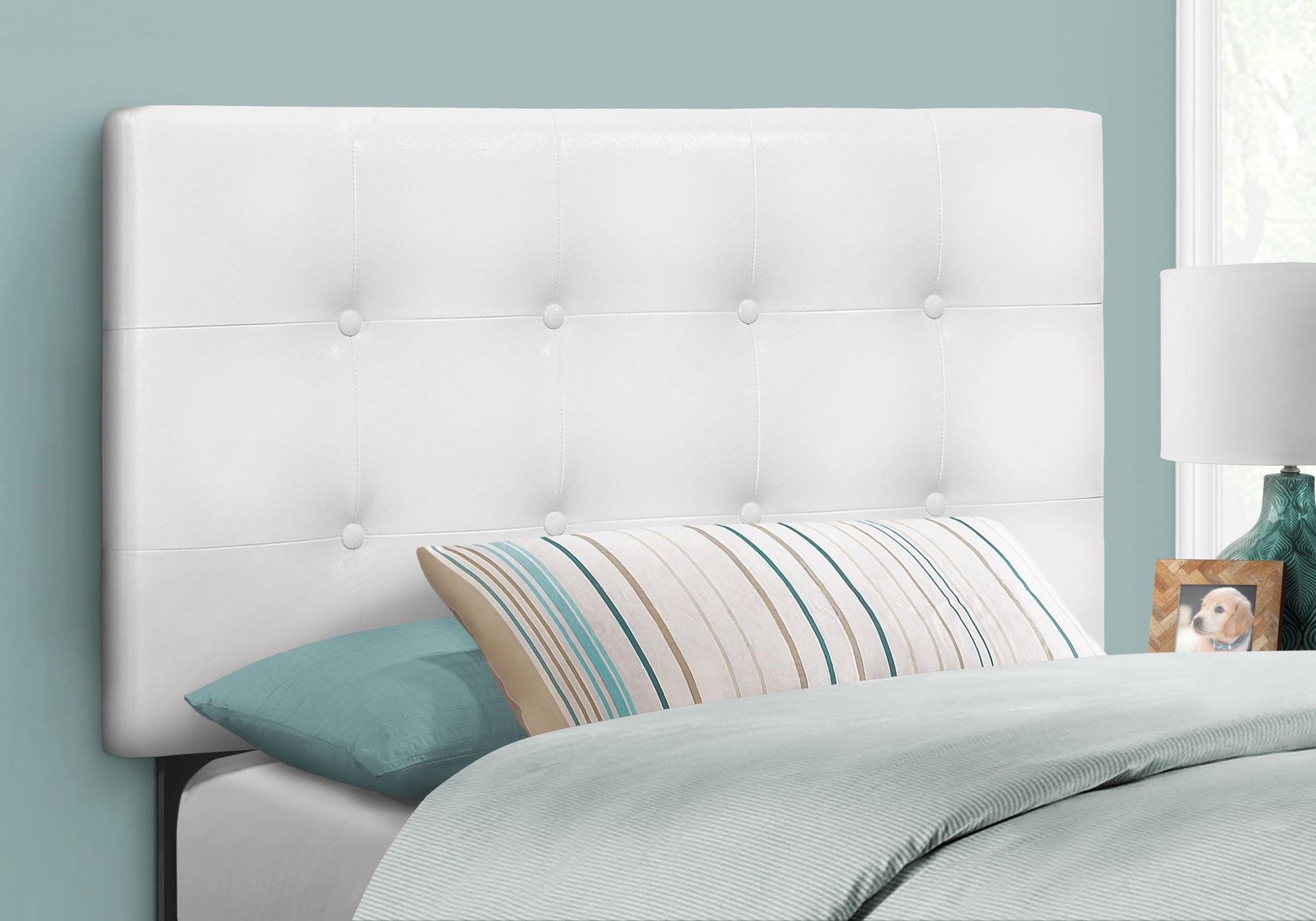 Twin Size, Bed Headboard Only, Upholstered, Transitional - White - The Sleep Loft - Online Mattress Showroom NYC