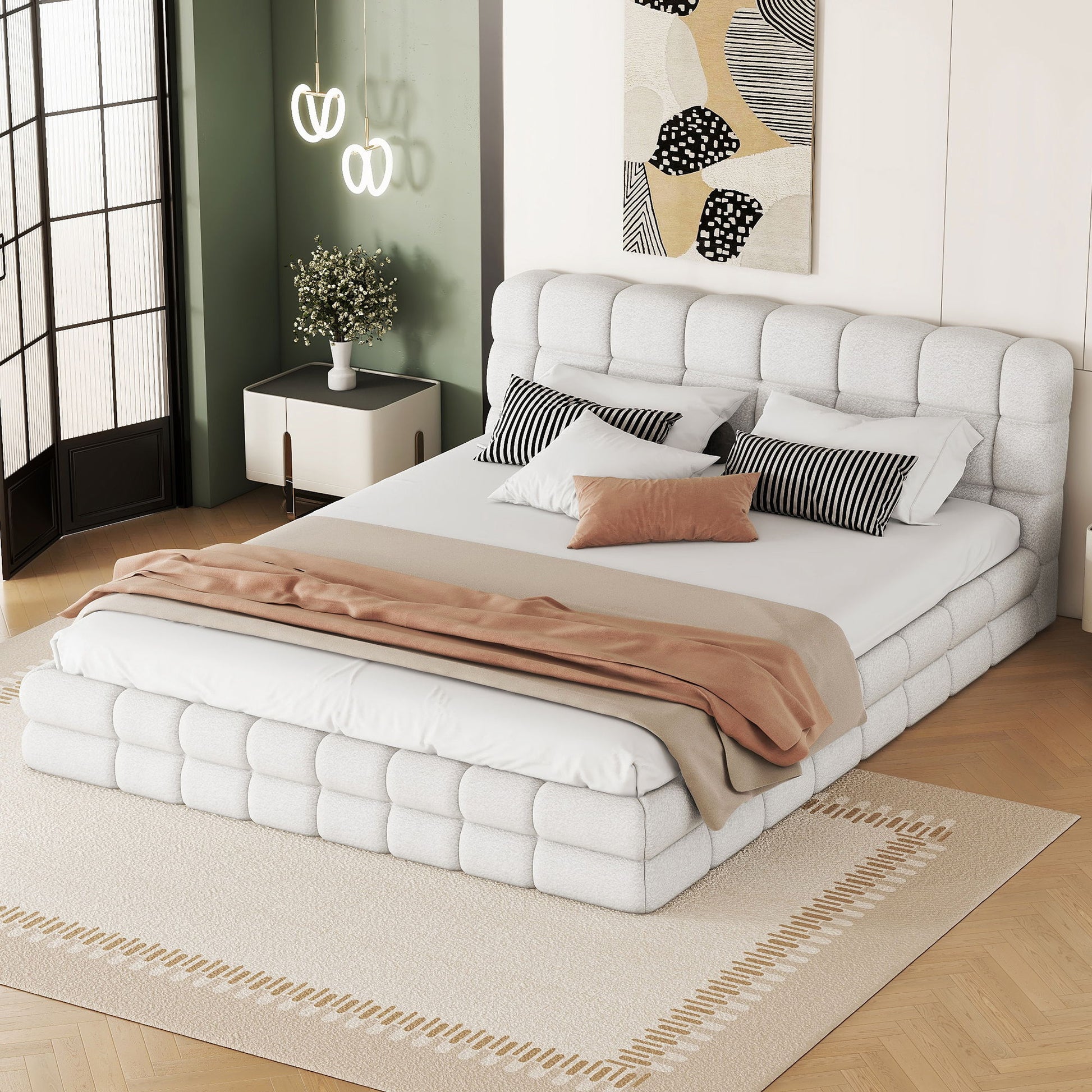 Upholstered Platform Bed With Headboard - The Sleep Loft - Online Mattress Showroom NYC