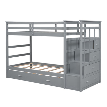 Bunk Bed With Trundle And Staircase - The Sleep Loft - Online Mattress Showroom NYC
