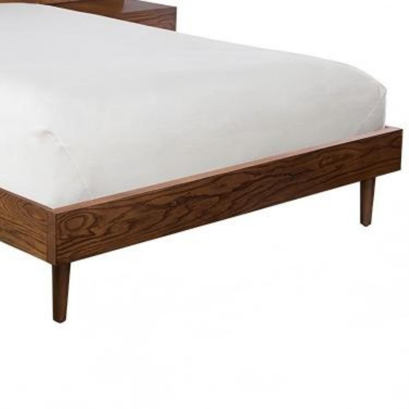 Queen Size Bed With Attached Nightstands And Hidden Storage - Pecan - The Sleep Loft - Online Mattress Showroom NYC