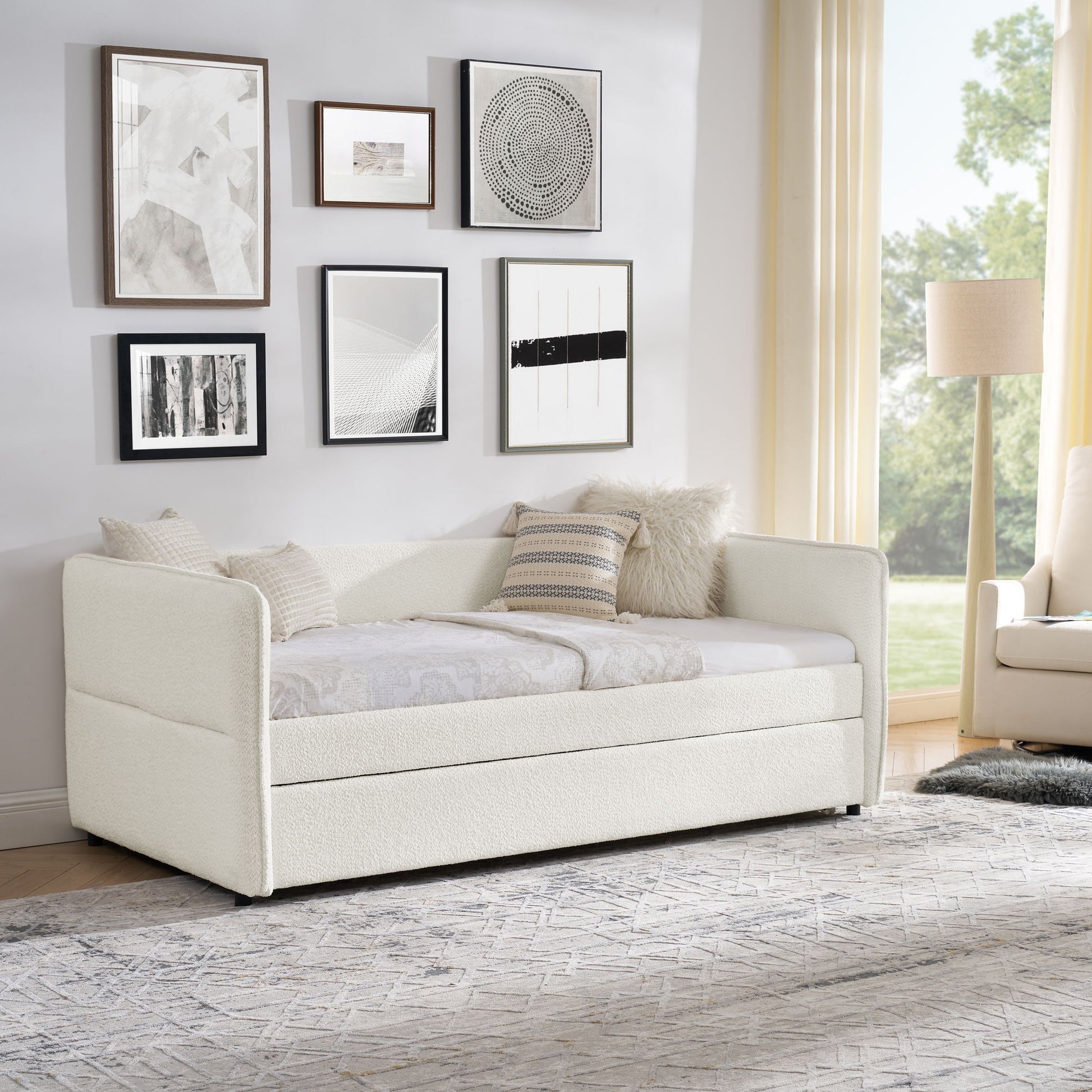 Upholstered Daybed With Pop Up Trundle - The Sleep Loft - Online Mattress Showroom NYC