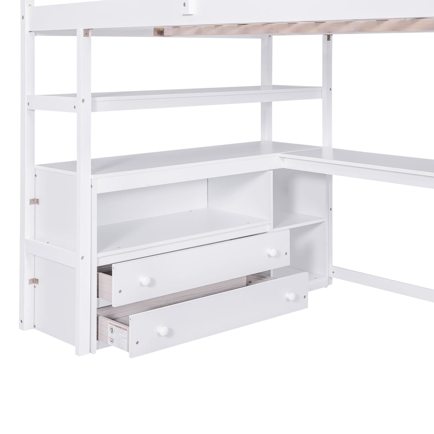 Loft Bed With Desk, Shelves, 2 Drawers, Storage Staircase - The Sleep Loft - Online Mattress Showroom NYC
