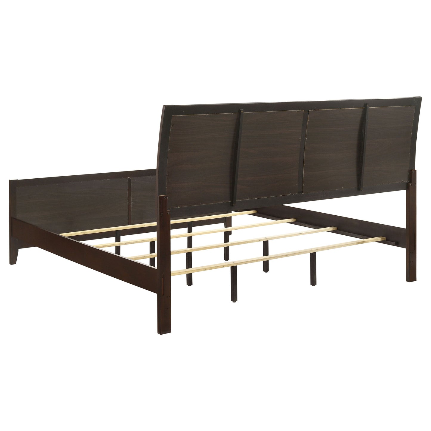 Eastern King Panel Bed With Upholstered Headboard And Footboard - Cappuccino - The Sleep Loft - Online Mattress Showroom NYC