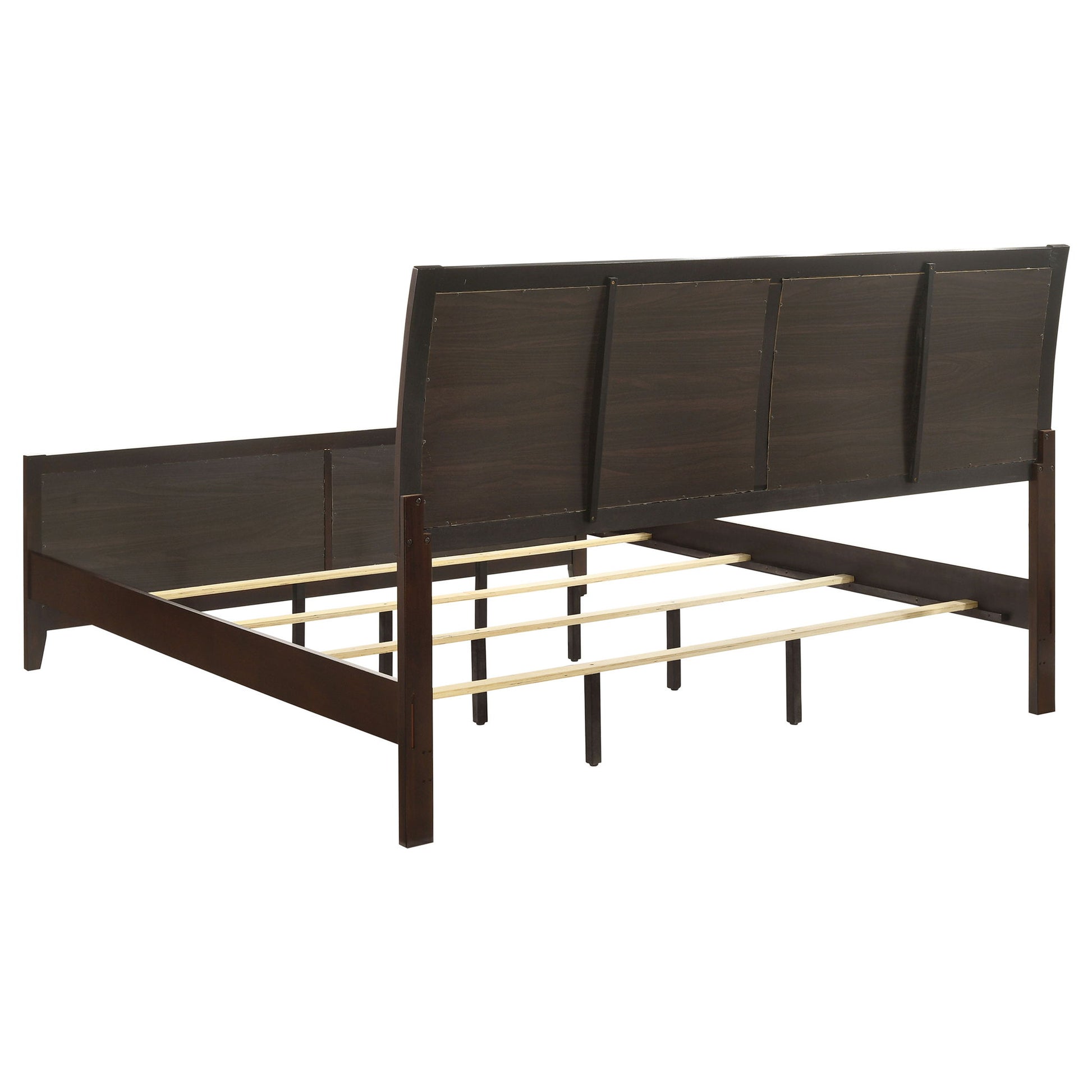 Eastern King Panel Bed With Upholstered Headboard And Footboard - Cappuccino - The Sleep Loft - Online Mattress Showroom NYC