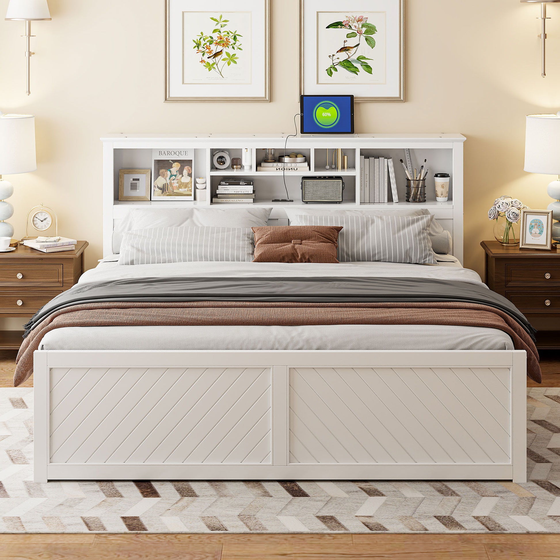 Platform Bed With Multi Storage Headboard, USB And Drawers - The Sleep Loft - Online Mattress Showroom NYC