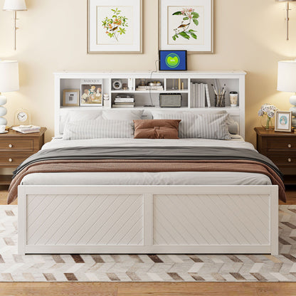Platform Bed With Multi Storage Headboard, USB And Drawers - The Sleep Loft - Online Mattress Showroom NYC
