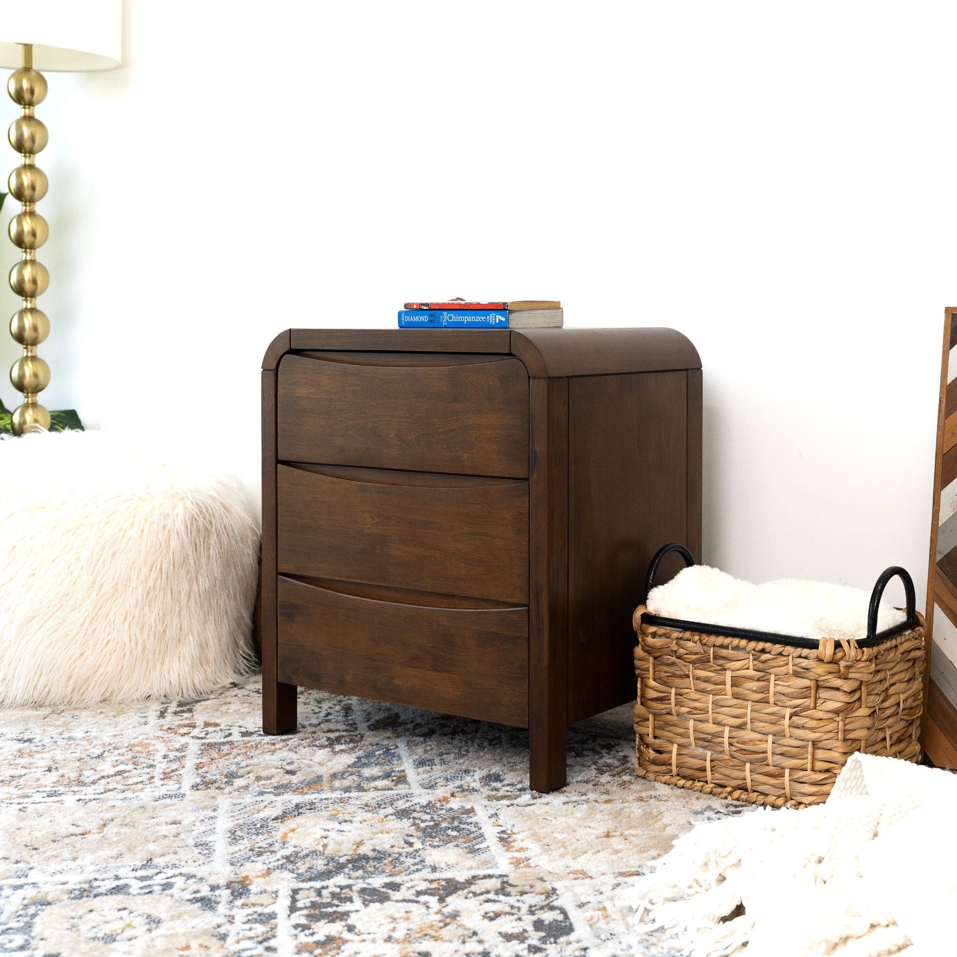 Lionel - Nightstand 3 Drawer Bed Side Table - Brown - The Sleep Loft - Online Mattress Showroom NYC