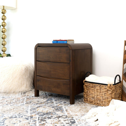 Lionel - Nightstand 3 Drawer Bed Side Table - Brown - The Sleep Loft - Online Mattress Showroom NYC