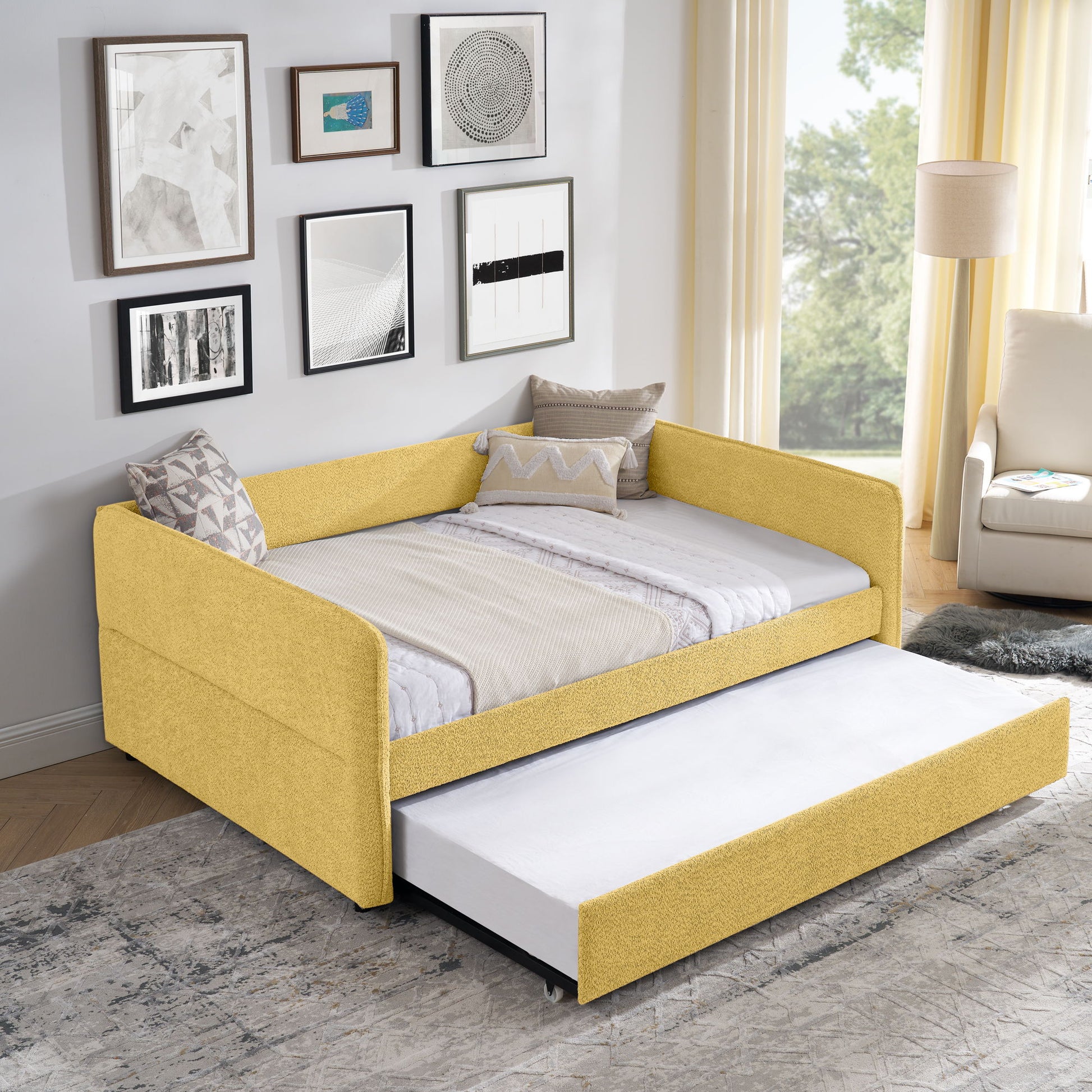 Upholstered Daybed With Pop Up Trundle - The Sleep Loft - Online Mattress Showroom NYC