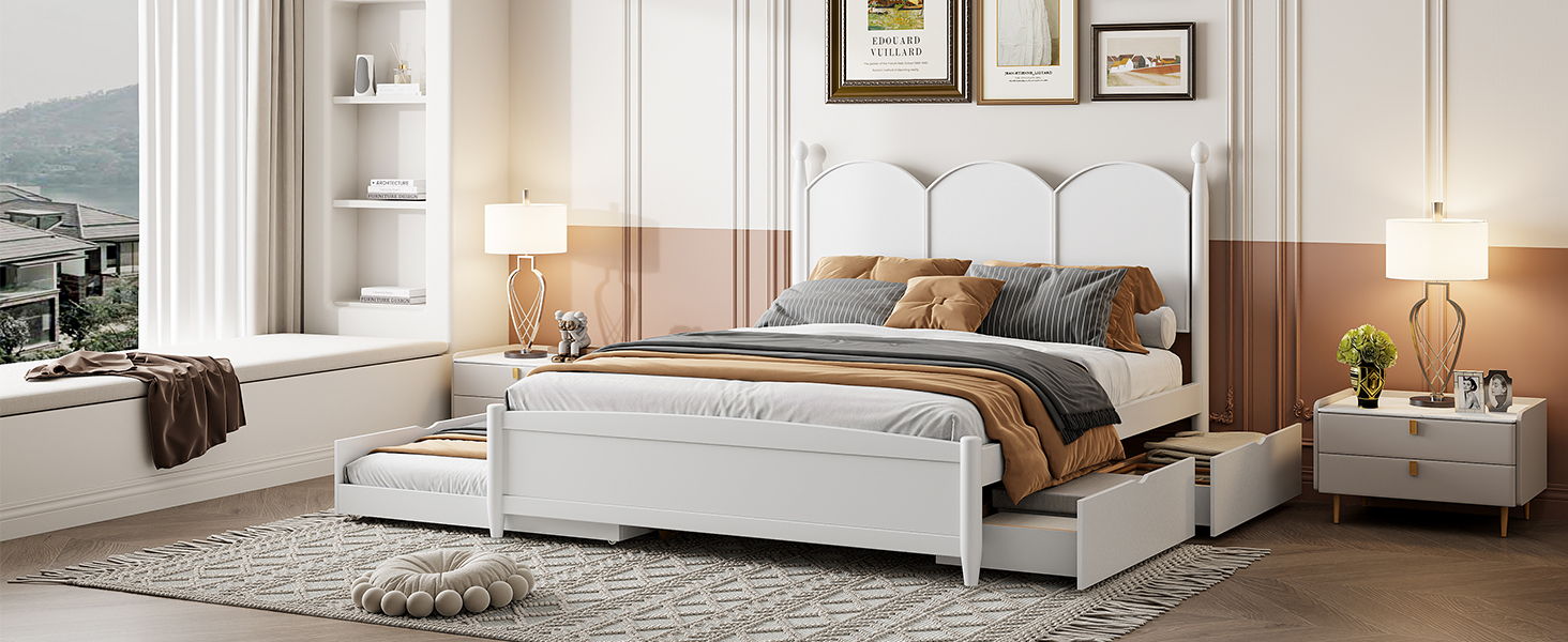 Platform Bed With With 2 Big Drawers And Trundle - The Sleep Loft - Online Mattress Showroom NYC