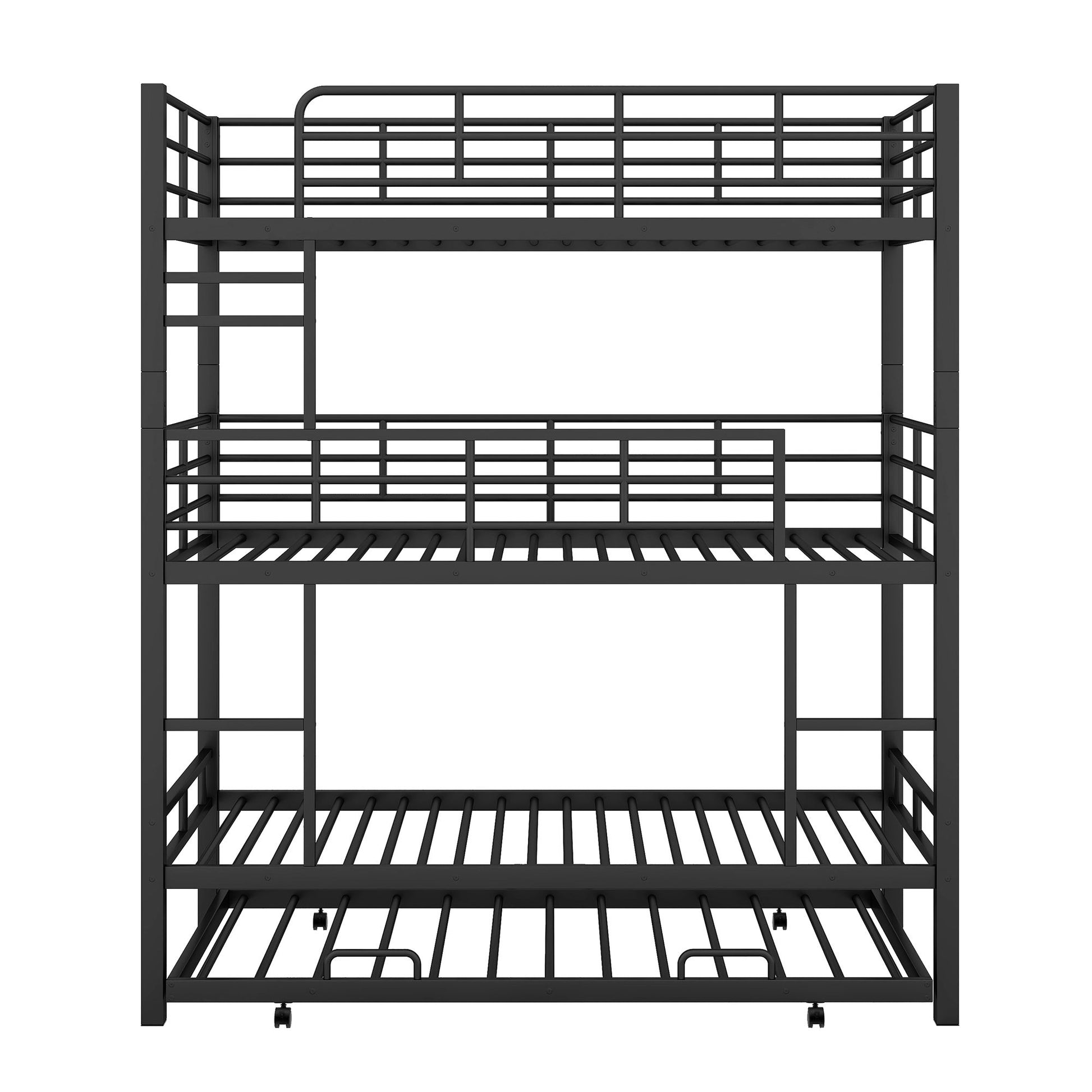 Triple Bunk Bed With Trundle, Heavy Duty Steel Construction - The Sleep Loft - Online Mattress Showroom NYC