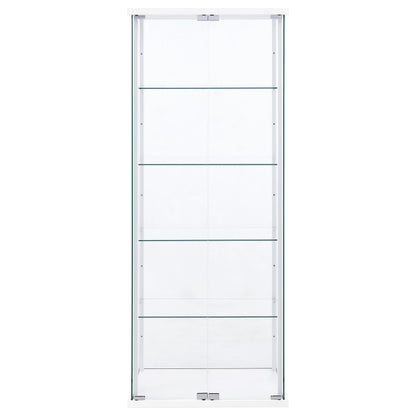 Delphinium 4-Shelf Clear Glass Curio Display Cabinet White