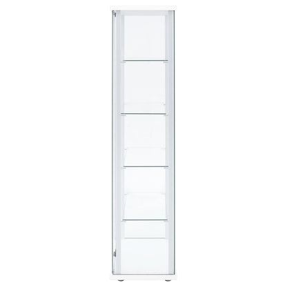 Delphinium 4-Shelf Clear Glass Curio Display Cabinet White