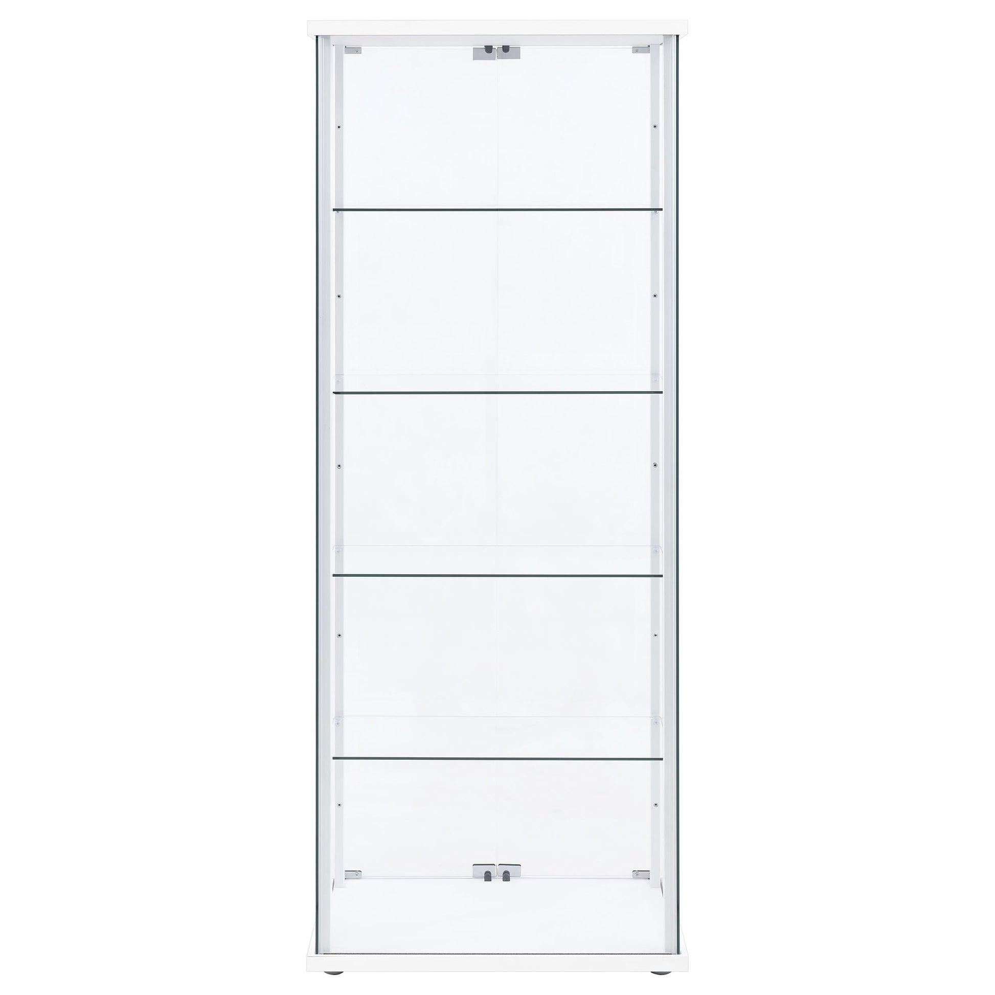 Delphinium 4-Shelf Clear Glass Curio Display Cabinet White