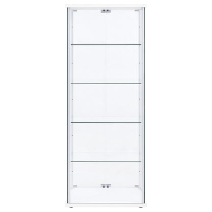 Delphinium 4-Shelf Clear Glass Curio Display Cabinet White