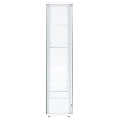 Delphinium 4-Shelf Clear Glass Curio Display Cabinet White