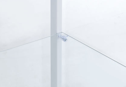 Delphinium 4-Shelf Clear Glass Curio Display Cabinet White