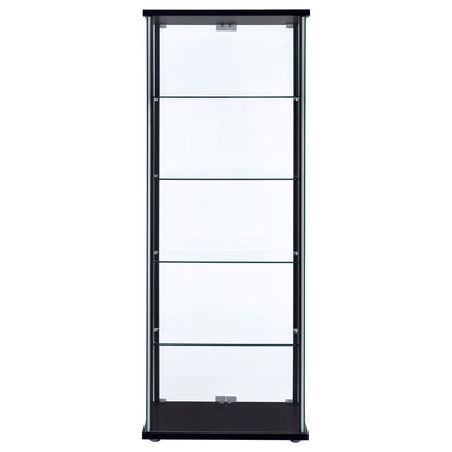 Delphinium 4-Shelf Clear Glass Curio Display Cabinet Black
