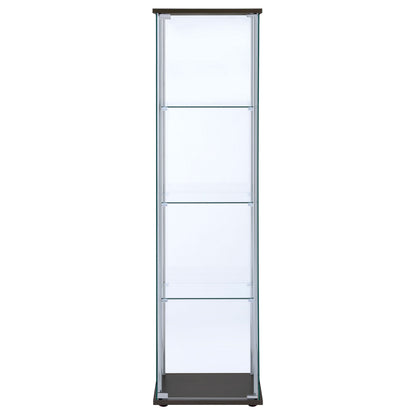 Bellatrix 3-shelf Clear Glass Curio Cabinet Cappuccino