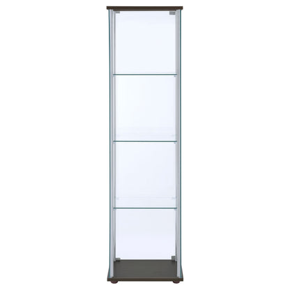 Bellatrix 3-shelf Clear Glass Curio Cabinet Cappuccino