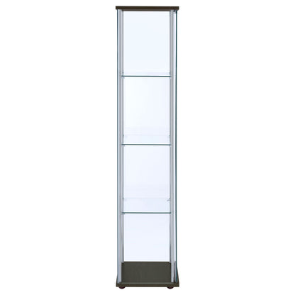 Bellatrix 3-shelf Clear Glass Curio Cabinet Cappuccino