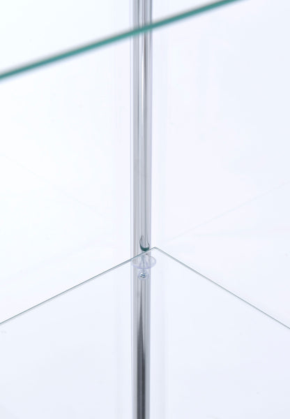 Bellatrix 3-shelf Clear Glass Curio Cabinet Cappuccino