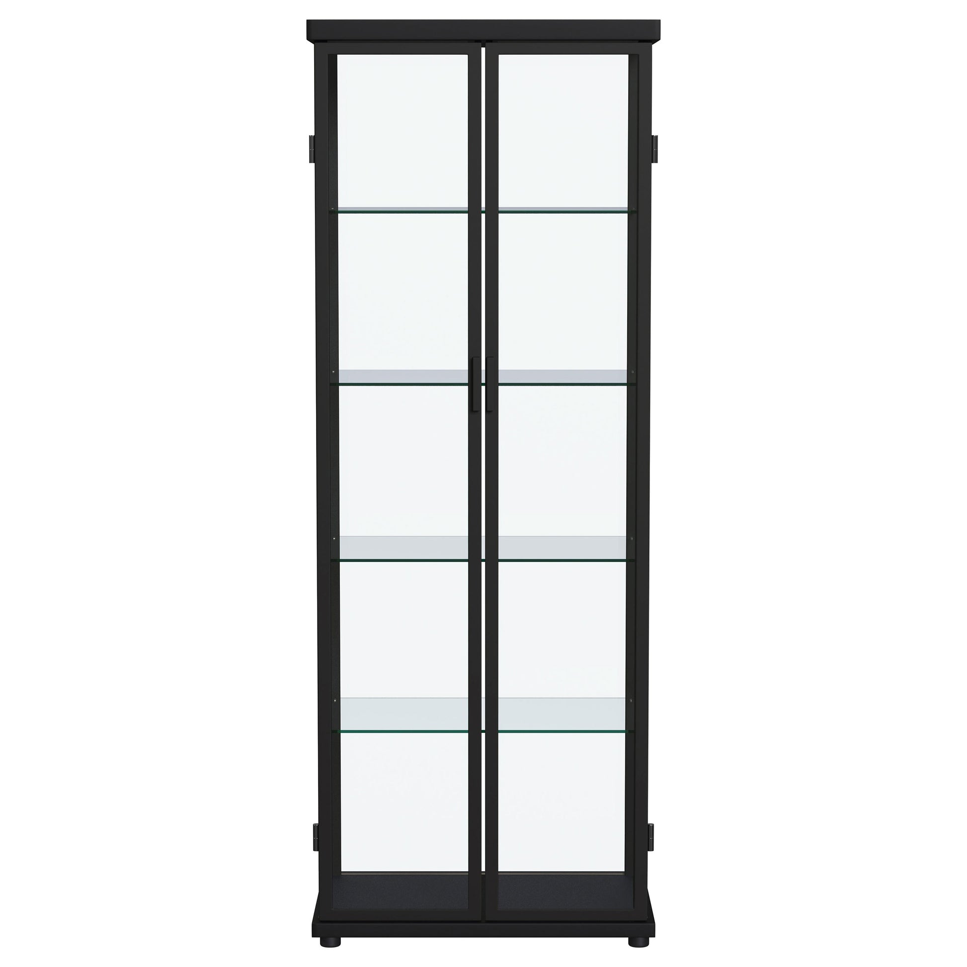 Aero 4-shelf Display Curio Cabinet with LED Lighting Black