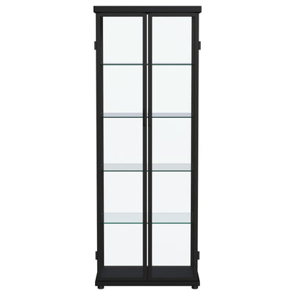 Aero 4-shelf Display Curio Cabinet with LED Lighting Black
