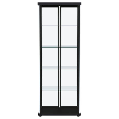 Aero 4-shelf Display Curio Cabinet with LED Lighting Black