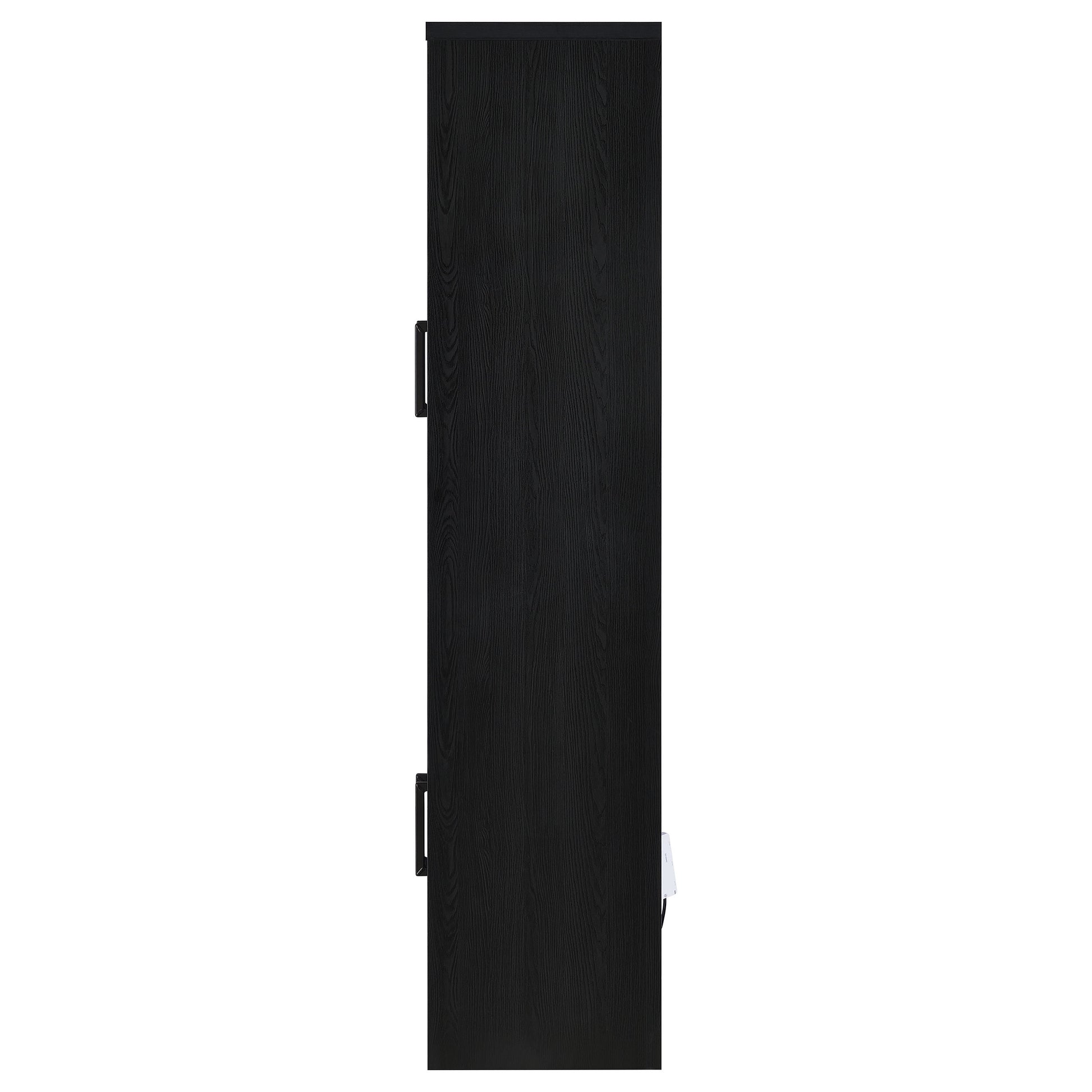 Riva 4-door Tall Accent Display Cabinet LED Lighting Black