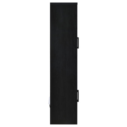 Riva 4-door Tall Accent Display Cabinet LED Lighting Black