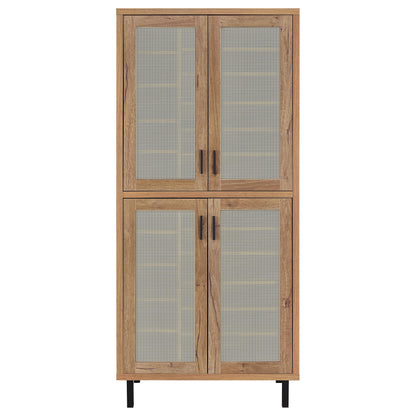 Teller 80-inch 4-door Tall Shoe Storage Cabinet Natural Oak