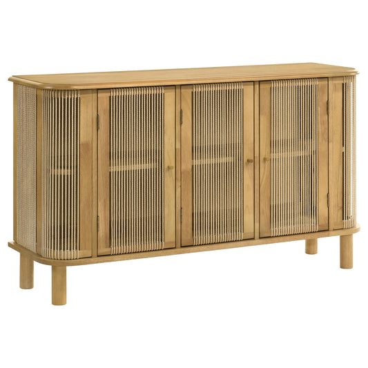 Ervine 3-Door Rope Panel Sideboard Accent Storage Cabinet Natural - The Sleep Loft - Online Mattress Showroom NYC