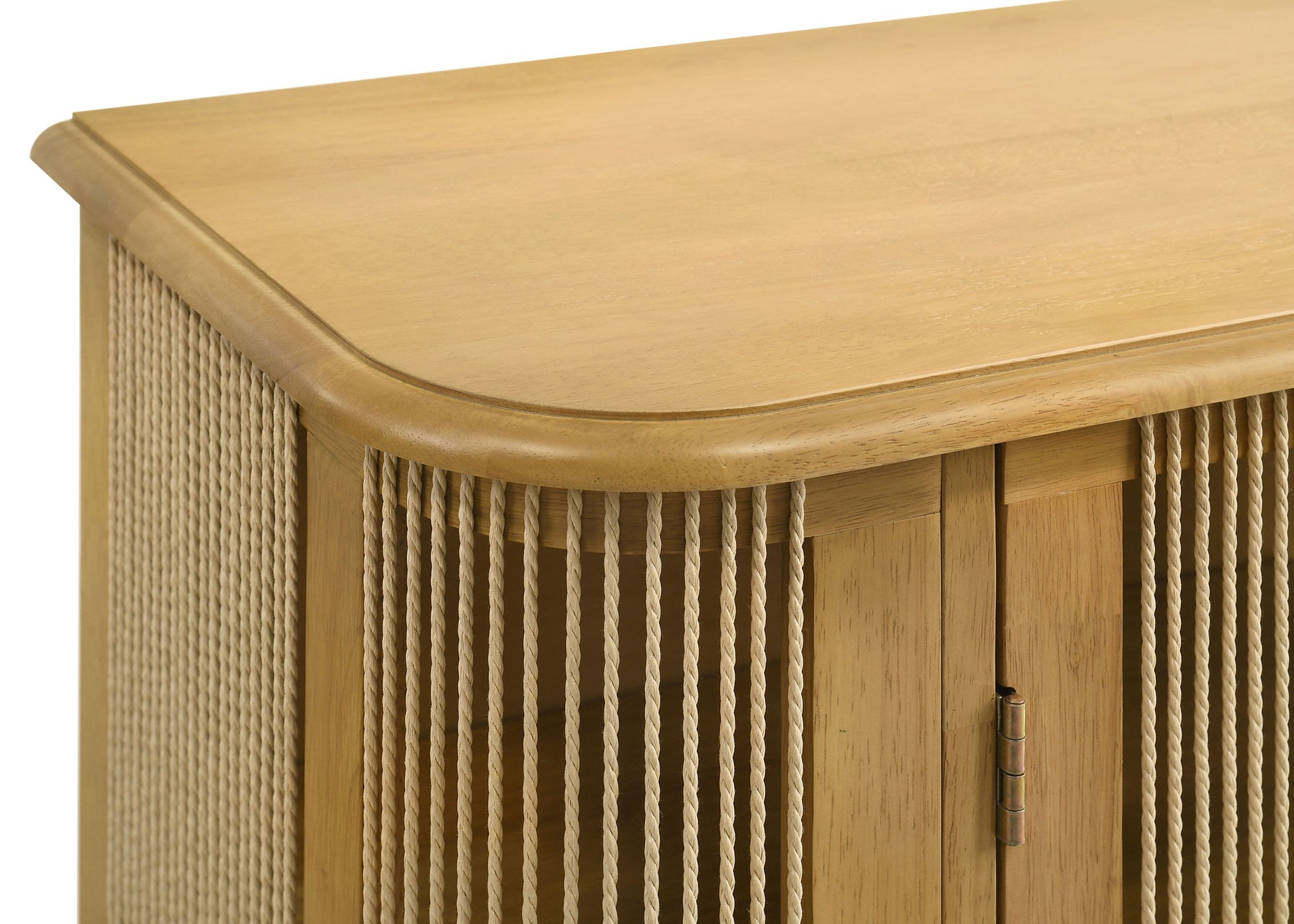 Ervine 3-Door Rope Panel Sideboard Accent Storage Cabinet Natural