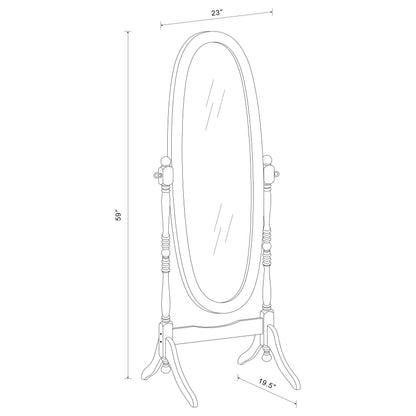 Foyet Wood Adjustable Full Length Cheval Mirror White