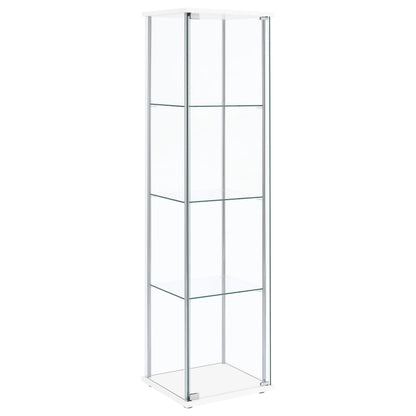 Bellatrix 3-shelf Clear Glass Curio Cabinet White