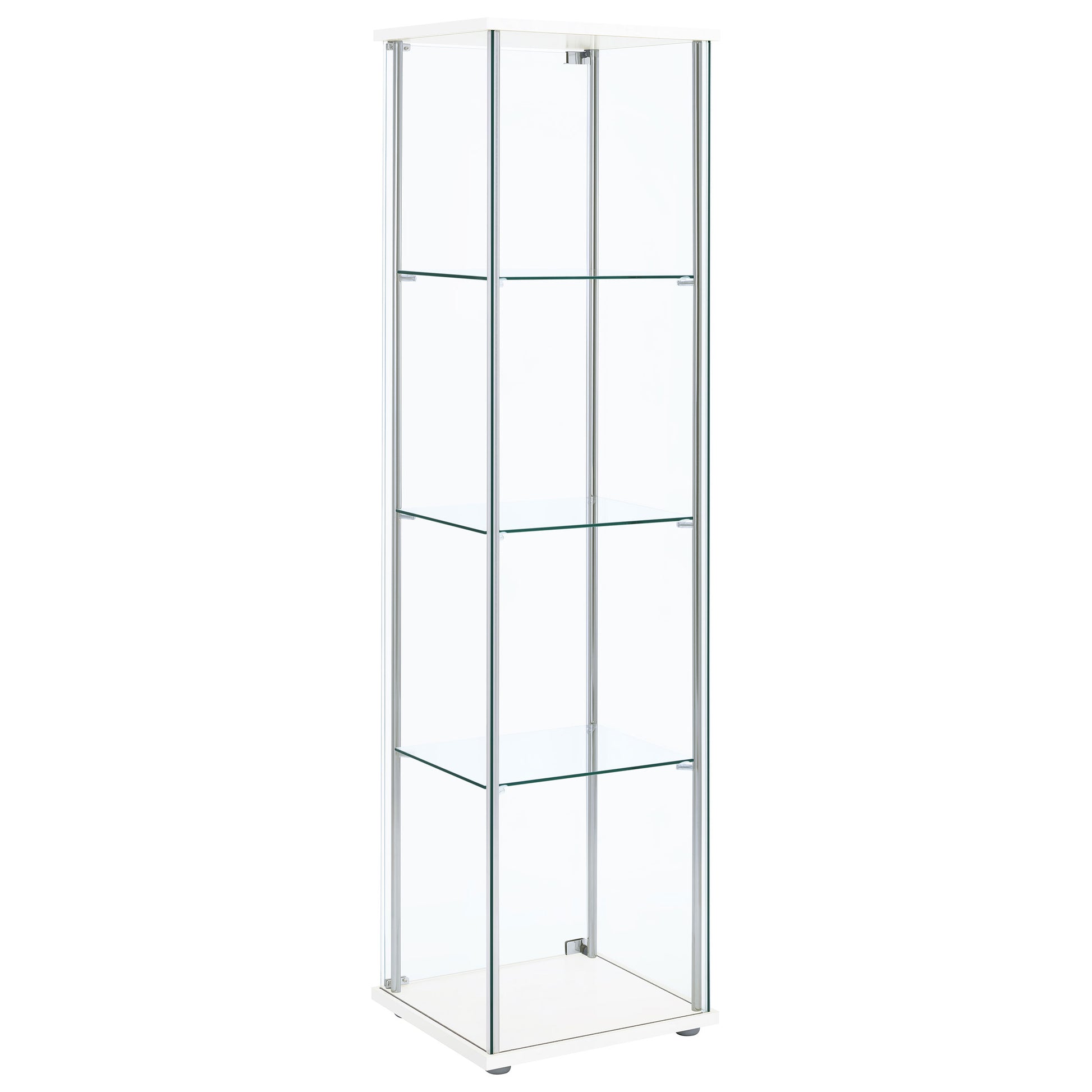 Bellatrix 3-shelf Clear Glass Curio Cabinet White