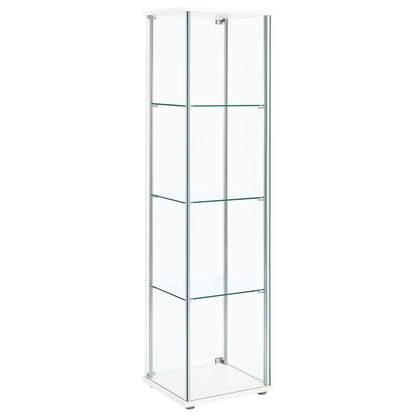 Bellatrix 3-shelf Clear Glass Curio Cabinet White