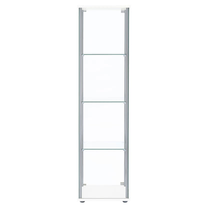 Bellatrix 3-shelf Clear Glass Curio Cabinet White