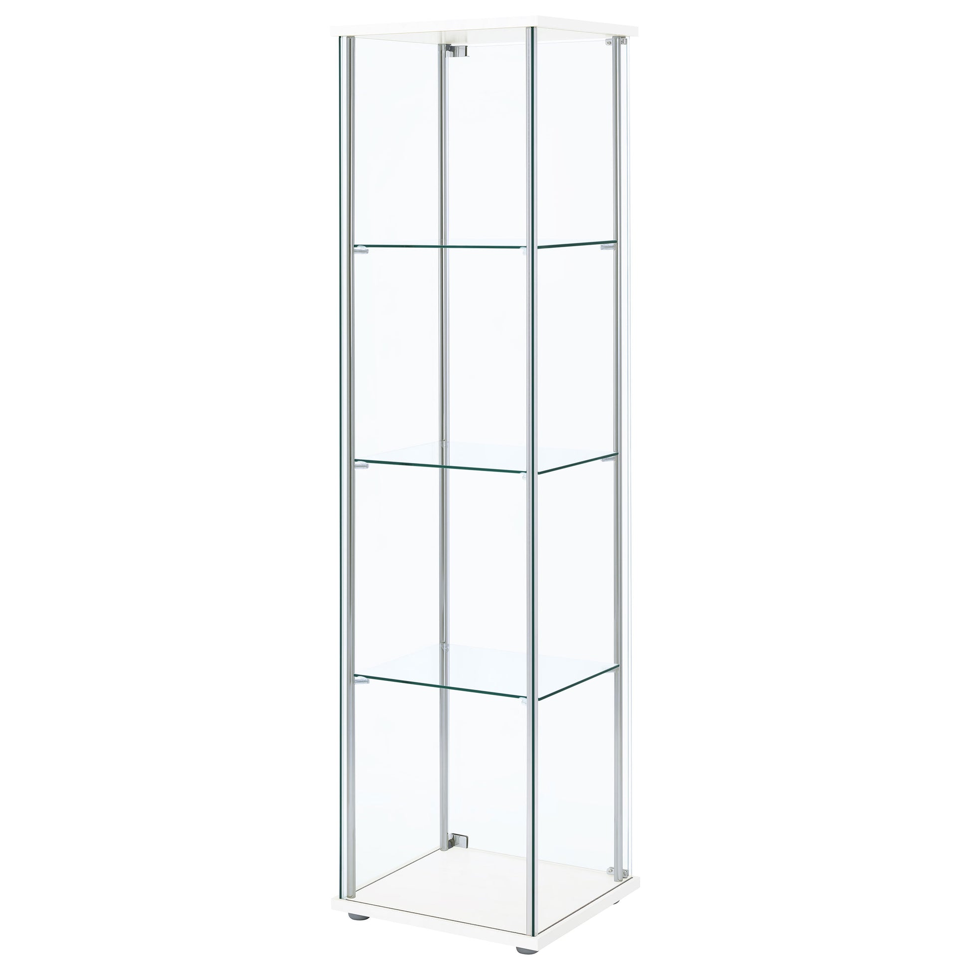 Bellatrix 3-shelf Clear Glass Curio Cabinet White
