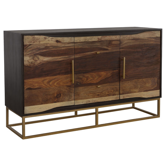Zara 2-door 57-inch Wood Accent Storage Cabinet Black Walnut - The Sleep Loft - Online Mattress Showroom NYC