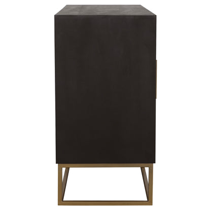 Zara 2-door 57-inch Wood Accent Storage Cabinet Black Walnut