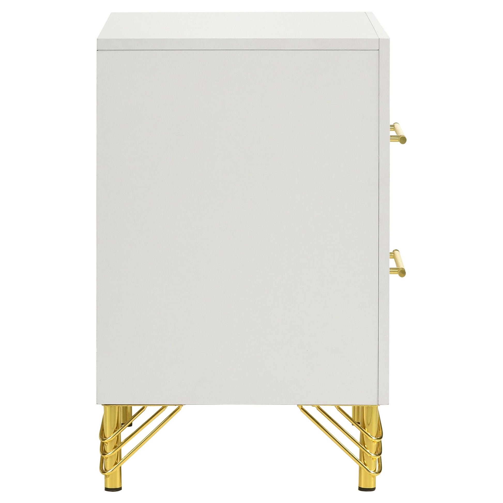 Chesney - 2 Drawer Nightstand With Trim, Bedroom Side Table - White - The Sleep Loft - Online Mattress Showroom NYC