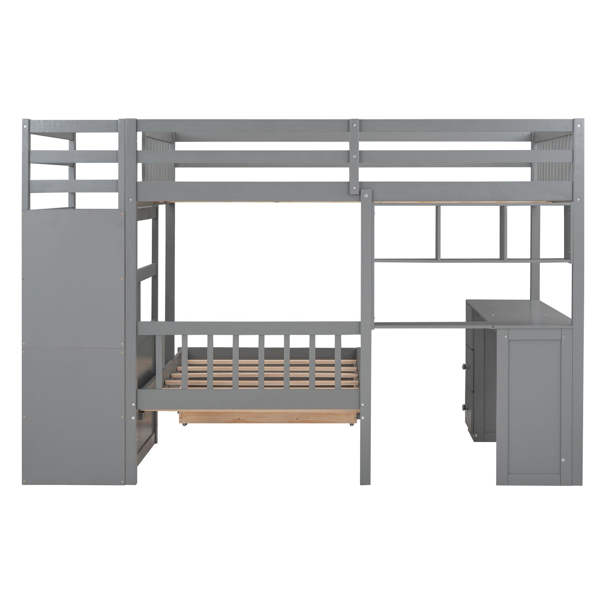 Bunk Bed With Desk, Drawers And Shelves - The Sleep Loft - Online Mattress Showroom NYC