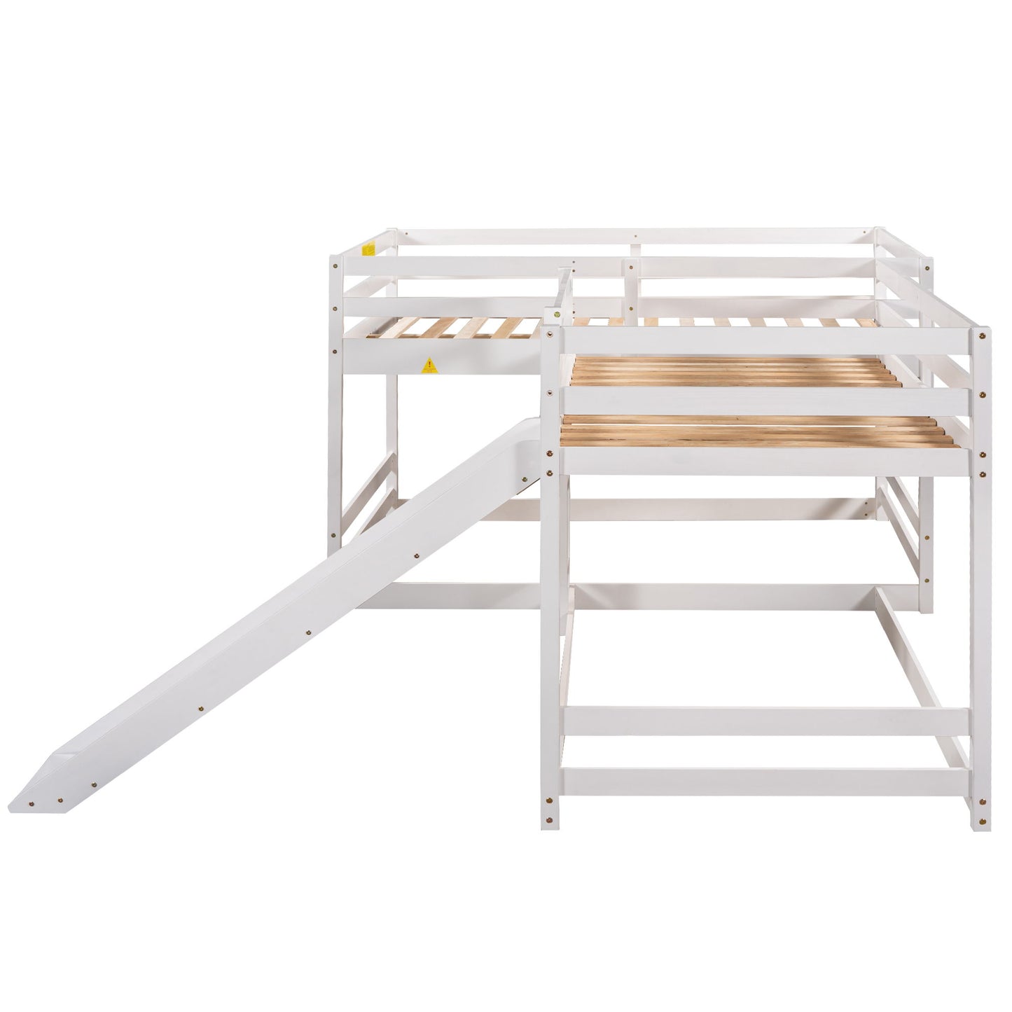 L-Shaped Bunk Bed With Slide And Short Ladder - The Sleep Loft - Online Mattress Showroom NYC