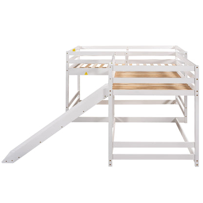 L-Shaped Bunk Bed With Slide And Short Ladder - The Sleep Loft - Online Mattress Showroom NYC