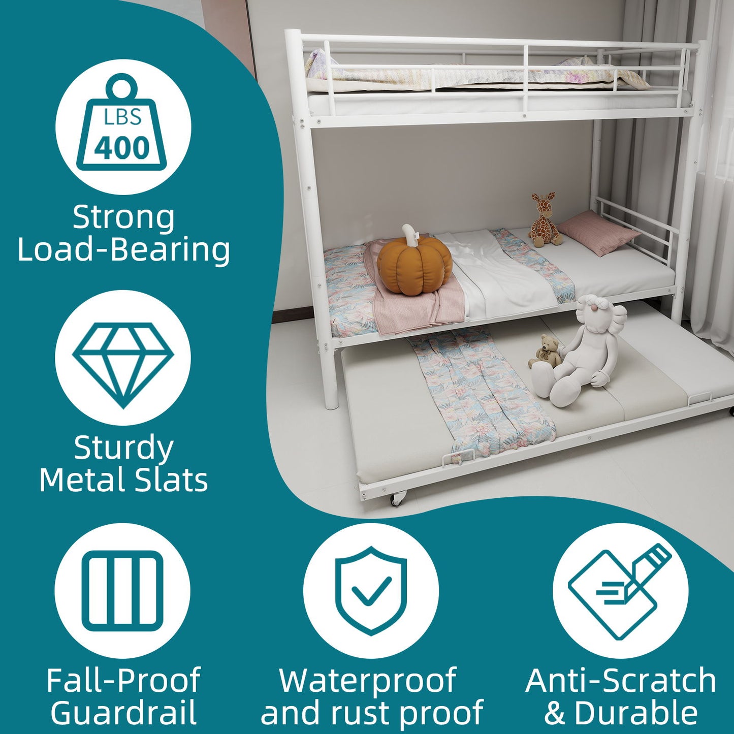 Bunk Bed For Kids, Convertible Frame With Ladders & Guardrail - The Sleep Loft - Online Mattress Showroom NYC